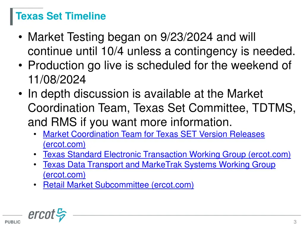 texas set timeline