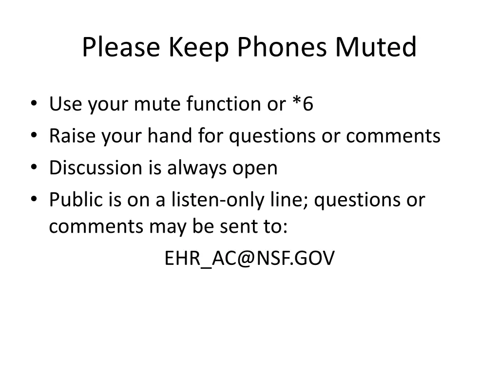 please keep phones muted