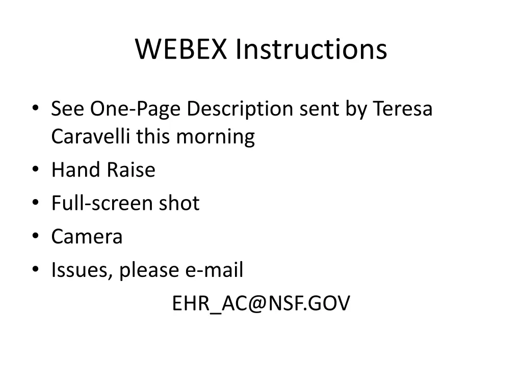 webex instructions