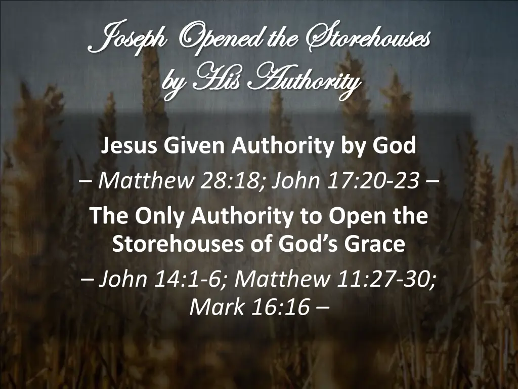 joseph opened the storehouses joseph opened 1