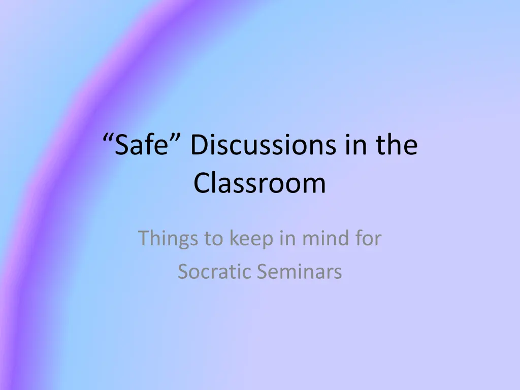 safe discussions in the classroom