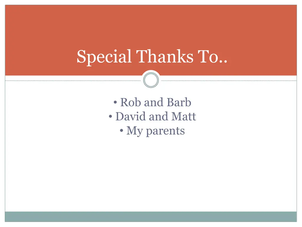 special thanks to