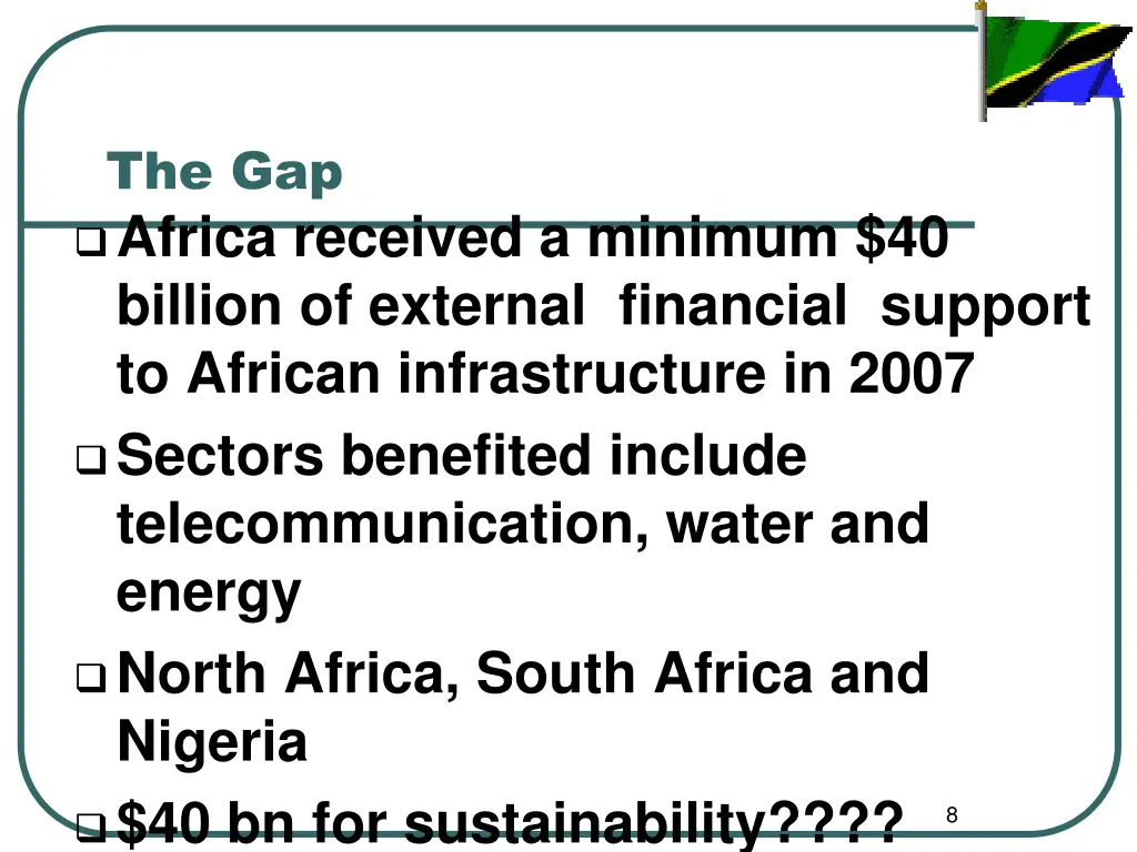 the gap africa received a minimum 40 billion