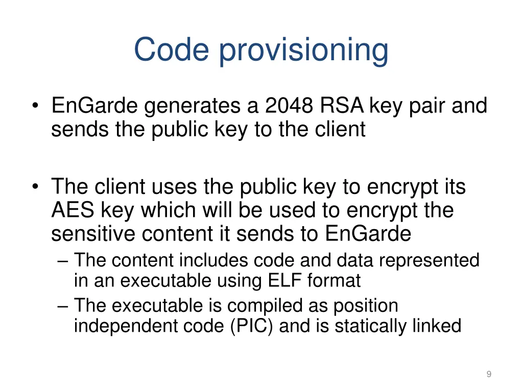 code provisioning