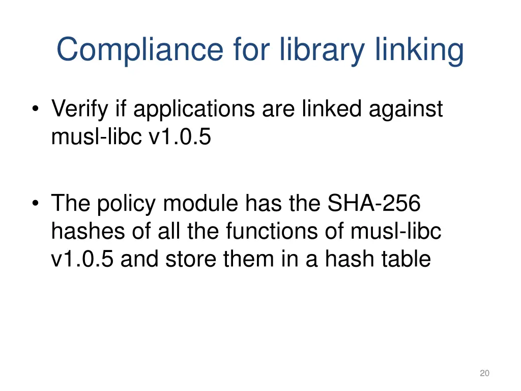 compliance for library linking