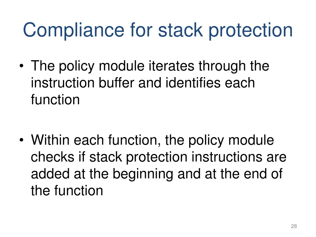 compliance for stack protection 1