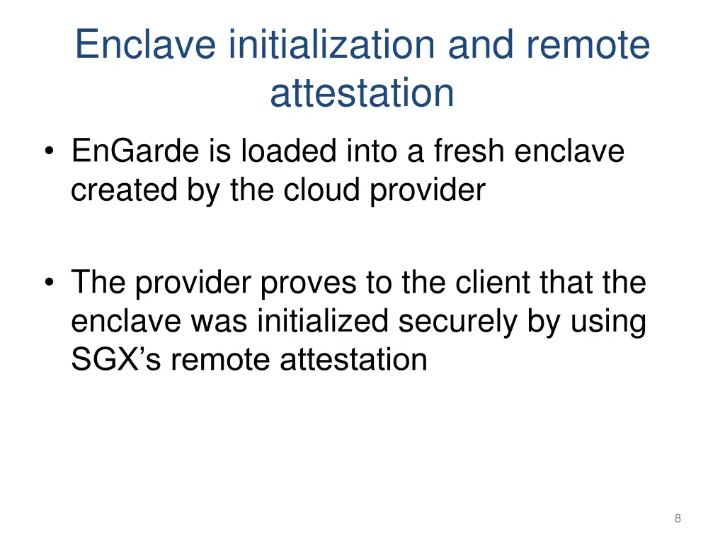 enclave initialization and remote attestation