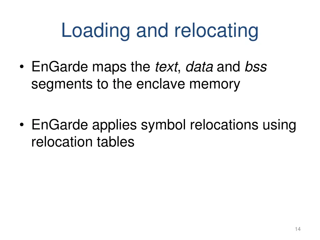 loading and relocating