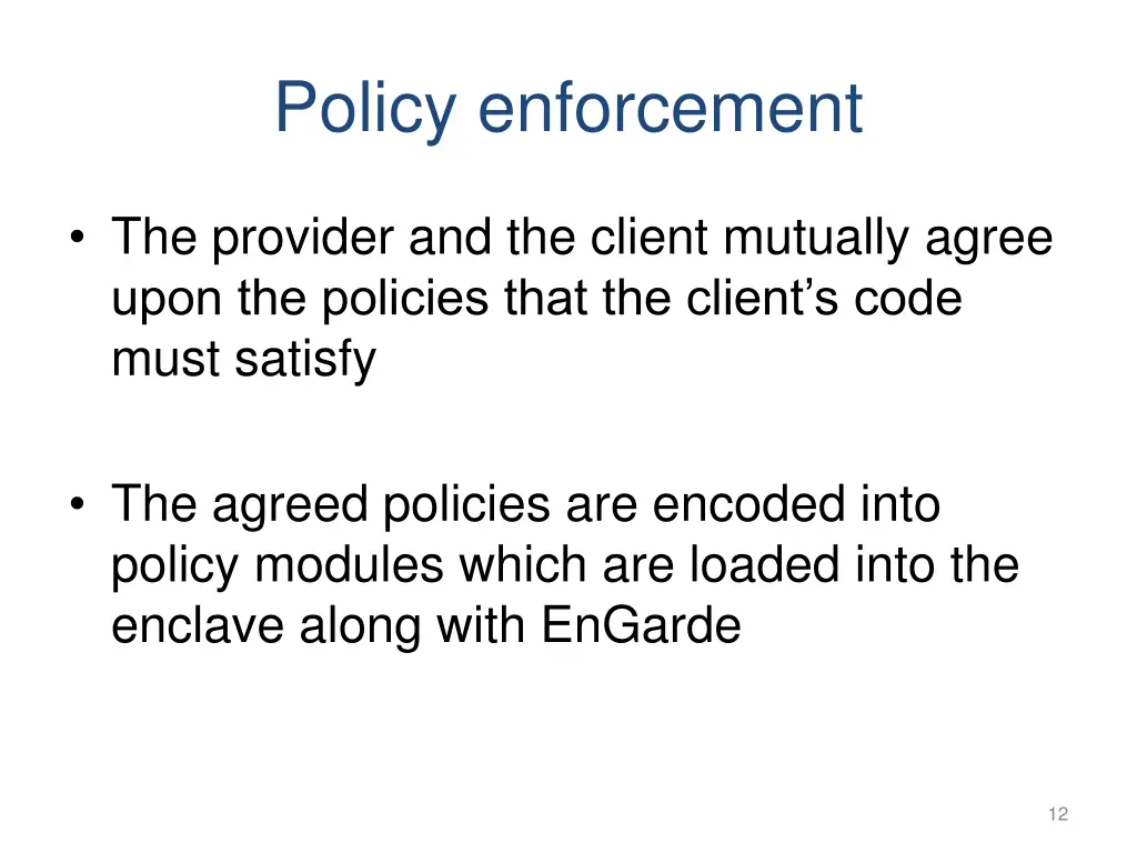 policy enforcement