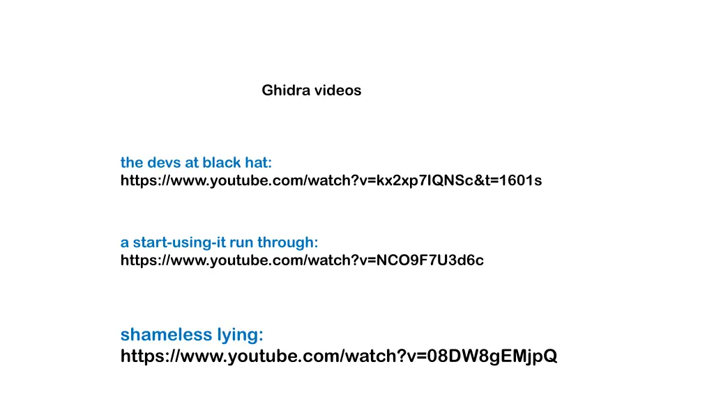 ghidra videos