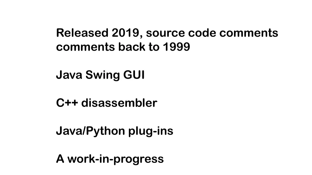 released 2019 source code comments comments back