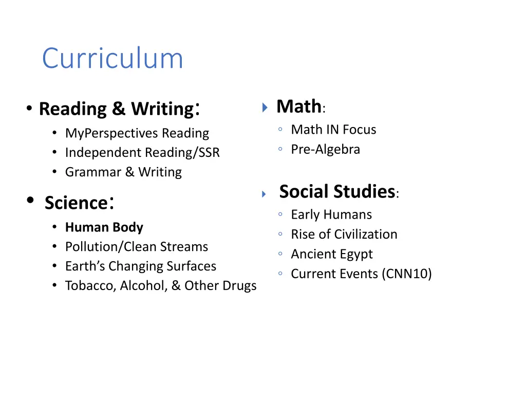 curriculum