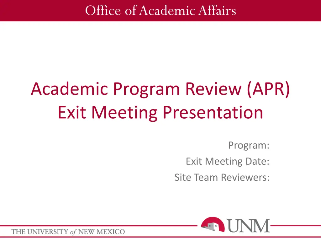 office of academic affairs