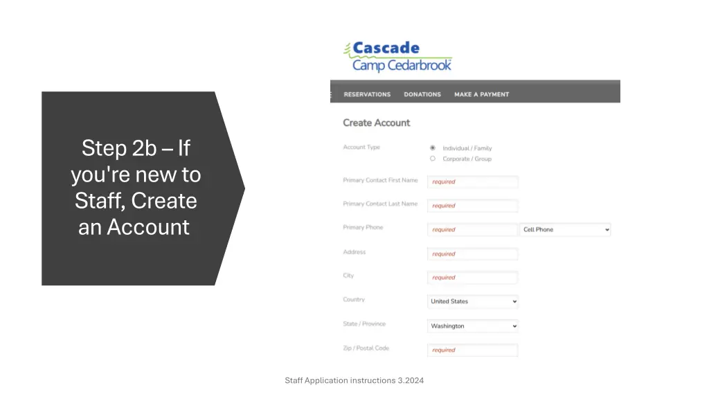 step 2b if you re new to staff create an account