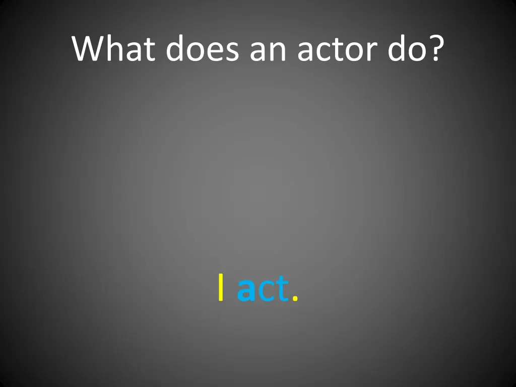 what does an actor do