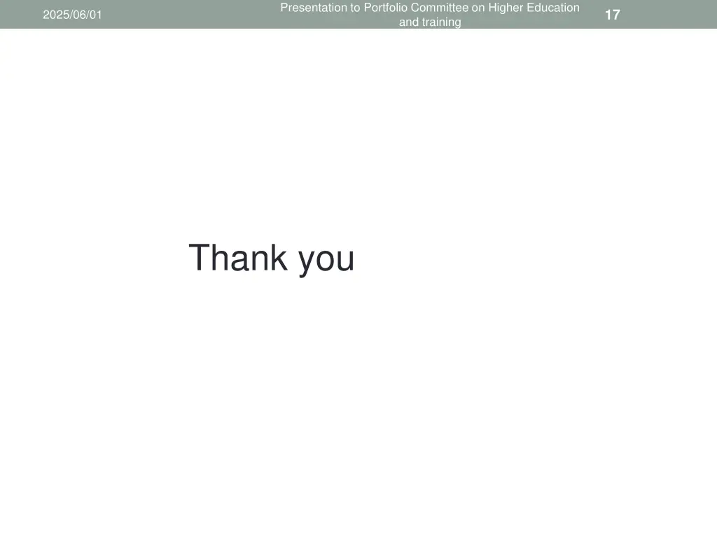 presentation to portfolio committee on higher 1