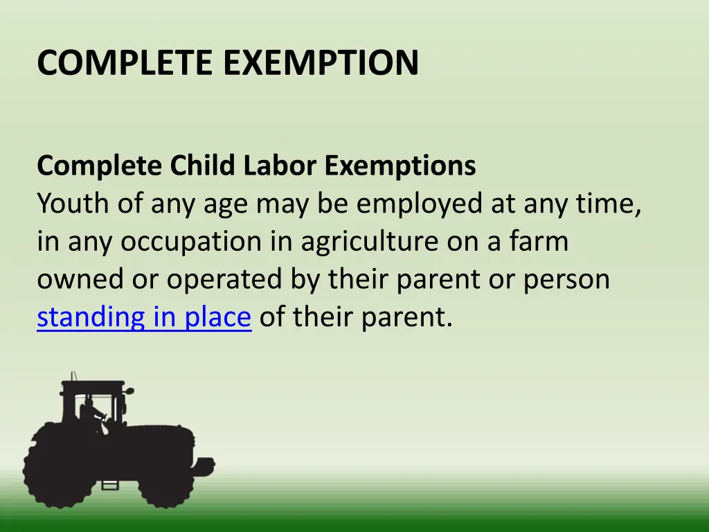 complete exemption