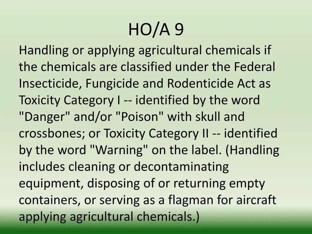 ho a 9