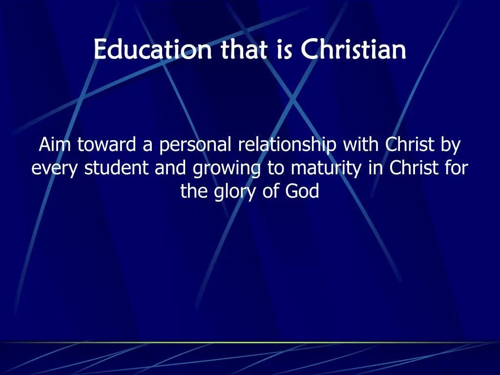 education that is christian education that