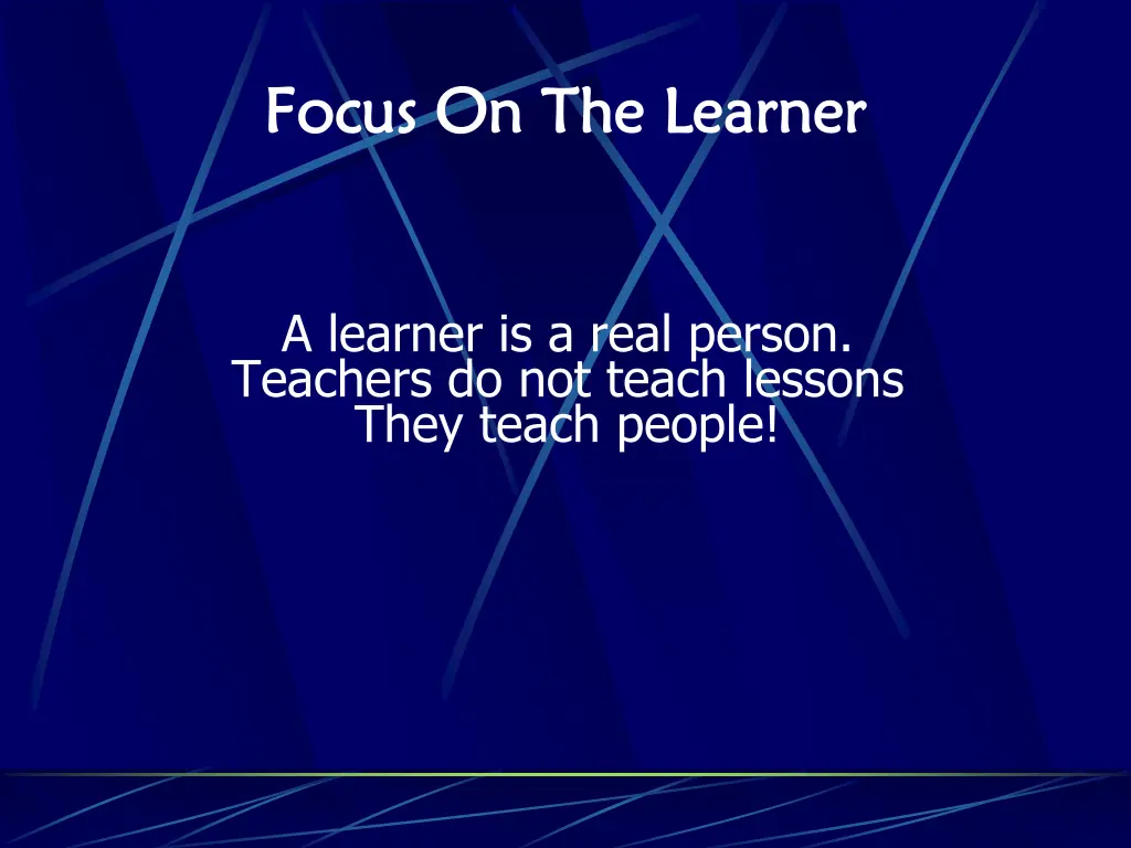 focus on the learner focus on the learner 1