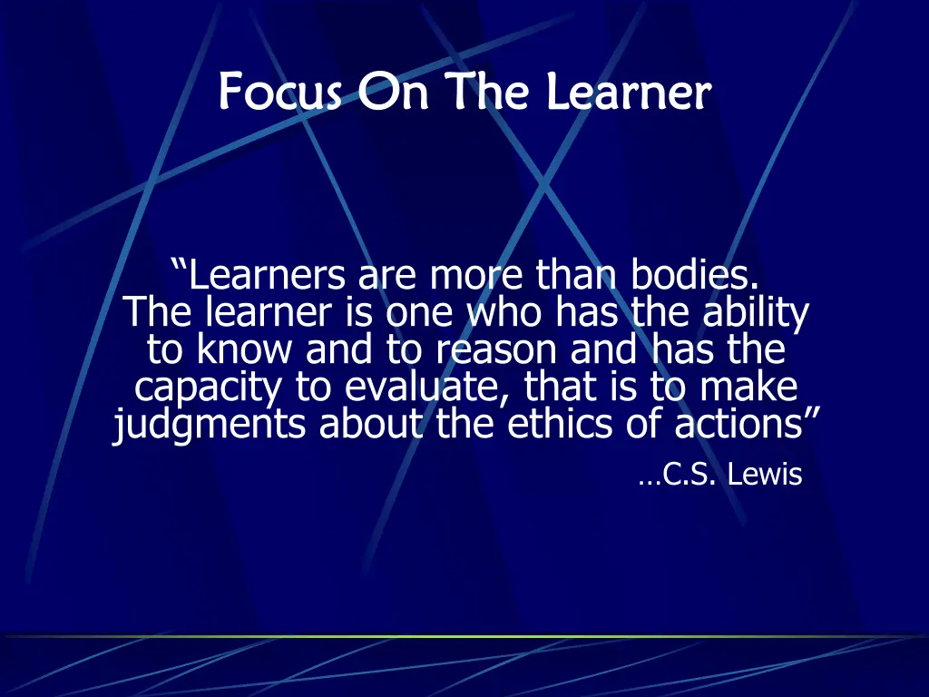 focus on the learner focus on the learner 2