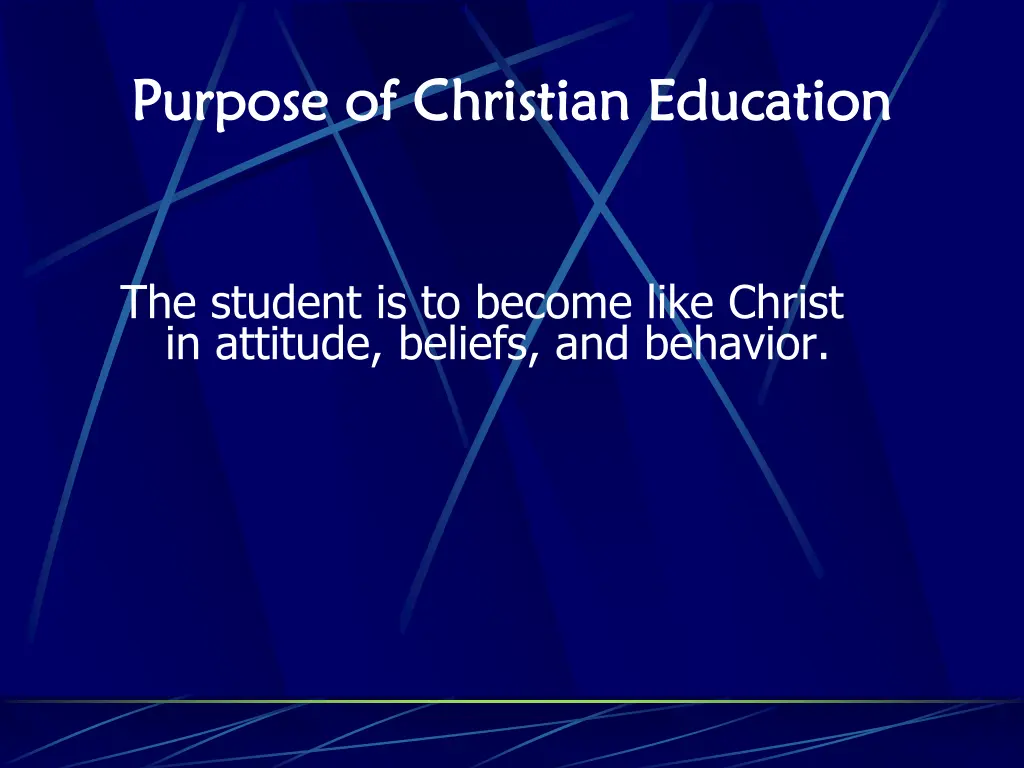 purpose of christian education purpose 1