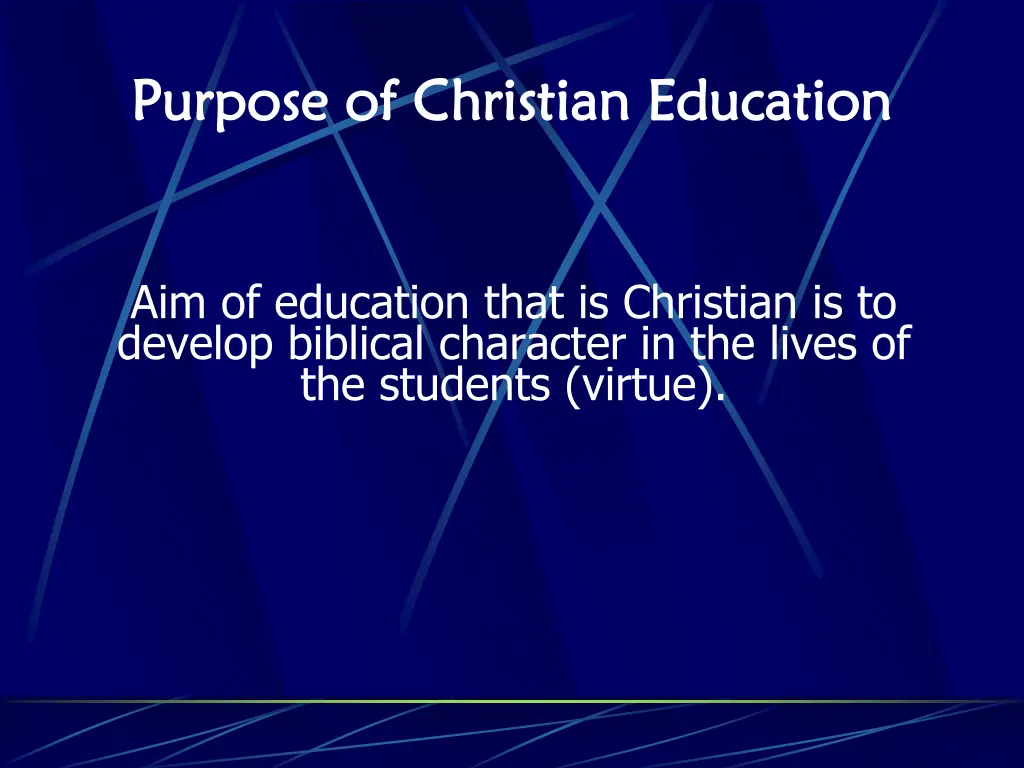 purpose of christian education purpose 2