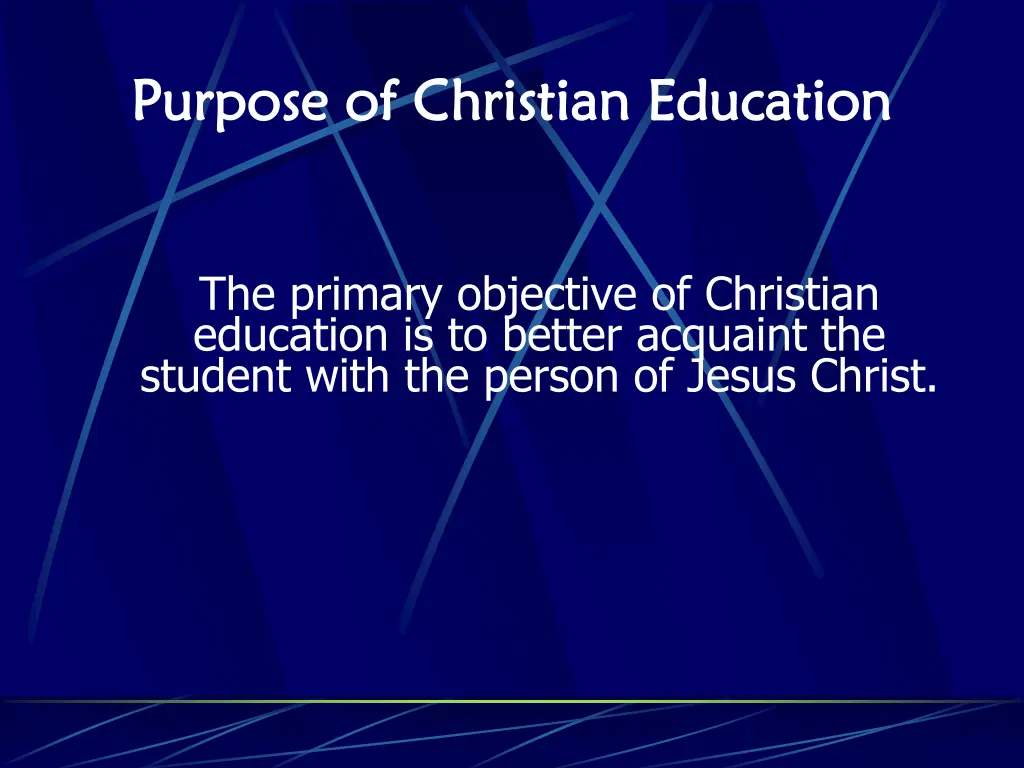 purpose of christian education purpose 4