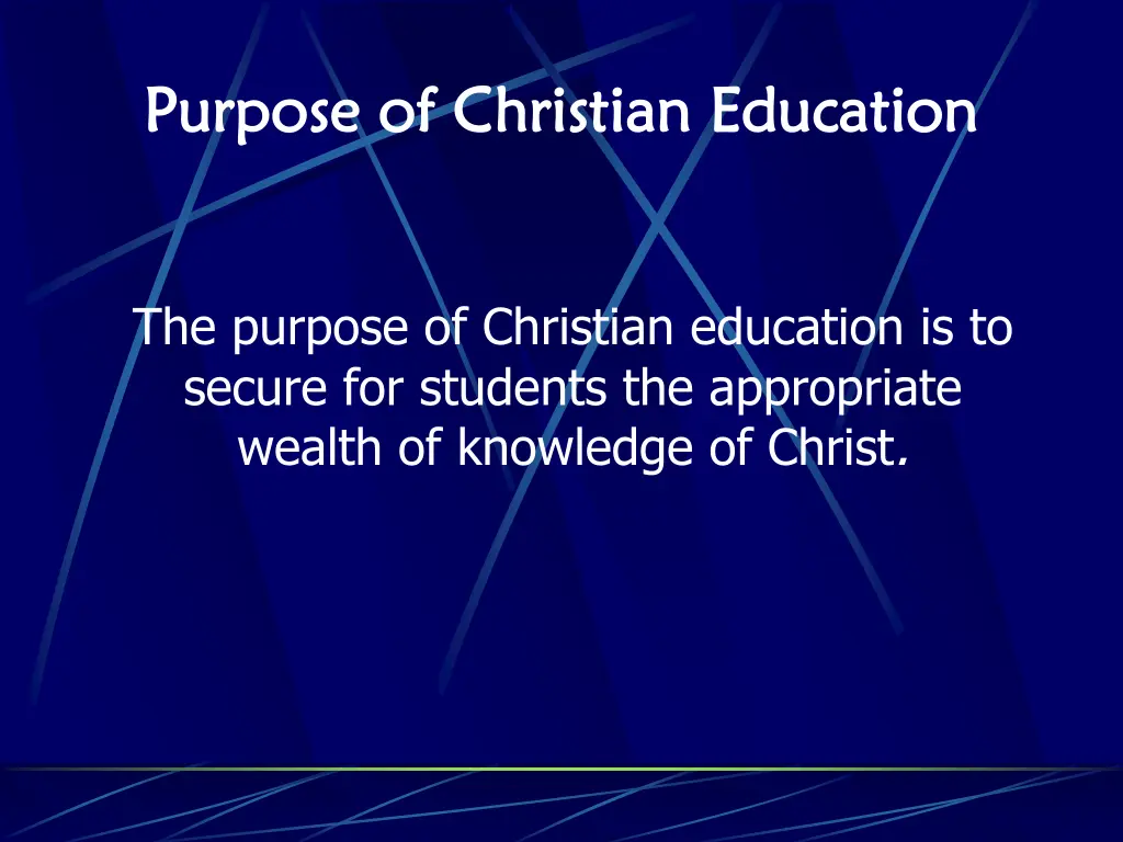 purpose of christian education purpose 5