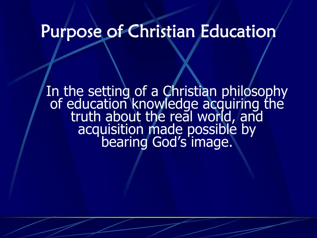 purpose of christian education purpose 6