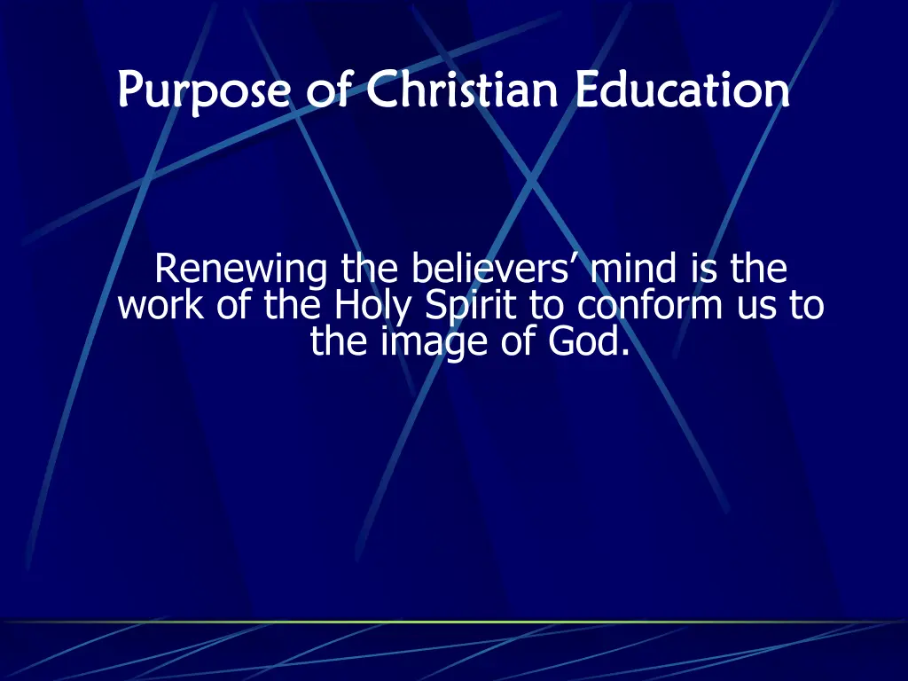 purpose of christian education purpose 7