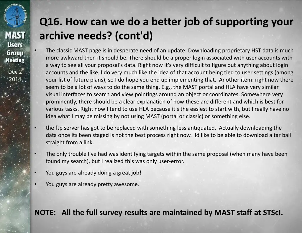 q16 how can we do a better job of supporting your 4
