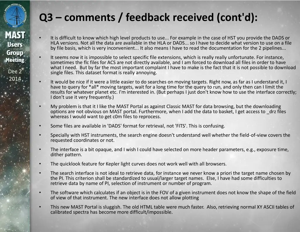 q3 comments feedback received cont d
