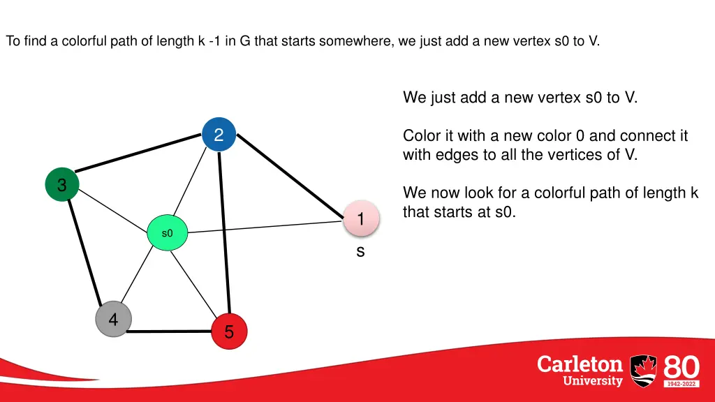 to find a colorful path of length k 1 in g that
