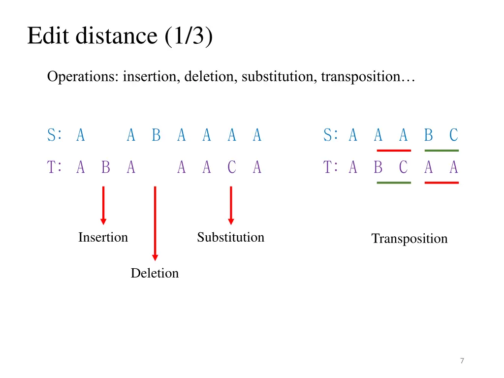 edit distance 1 3