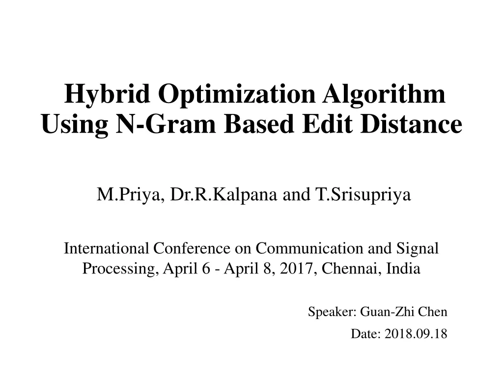 hybrid optimization algorithm using n gram based
