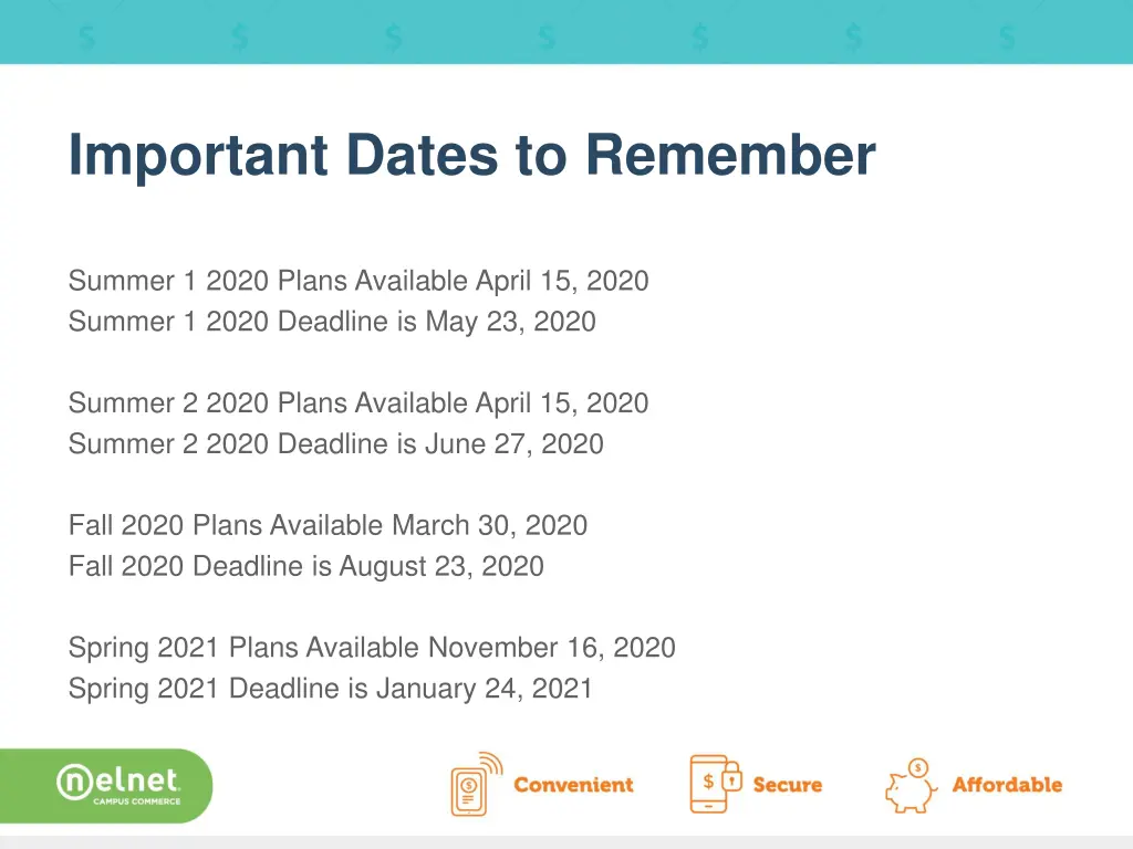 important dates to remember