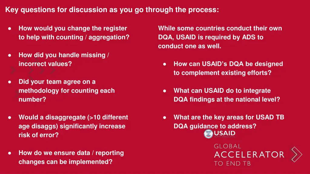 key questions for discussion as you go through