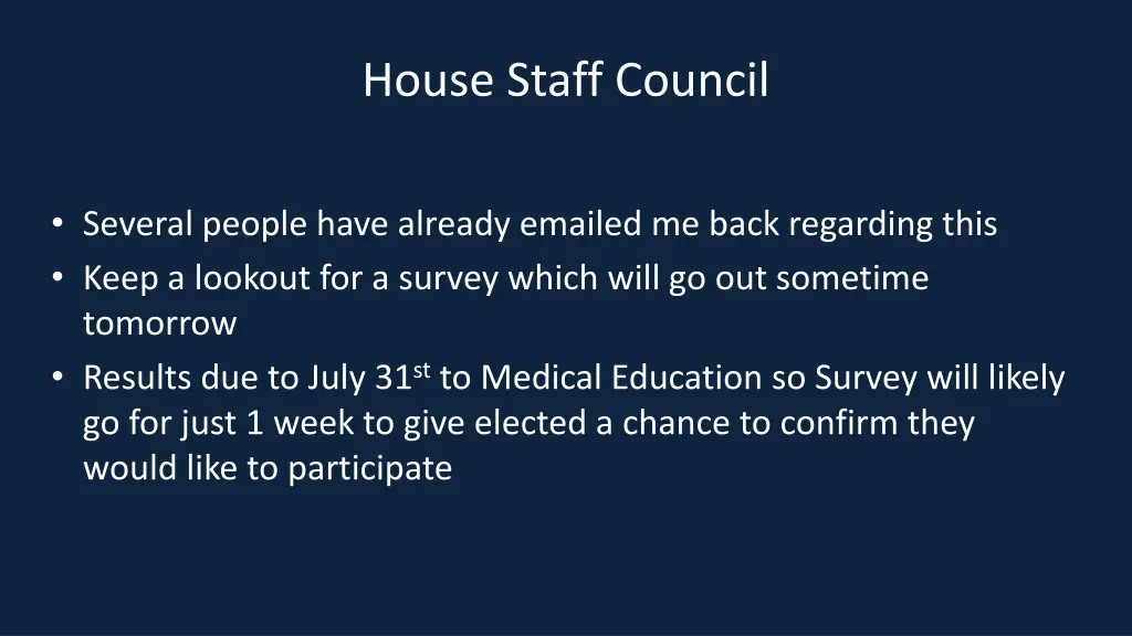 house staff council