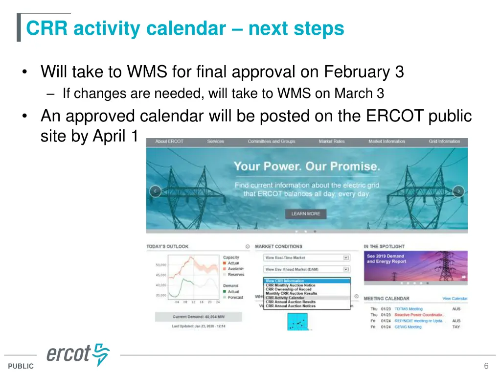 crr activity calendar next steps