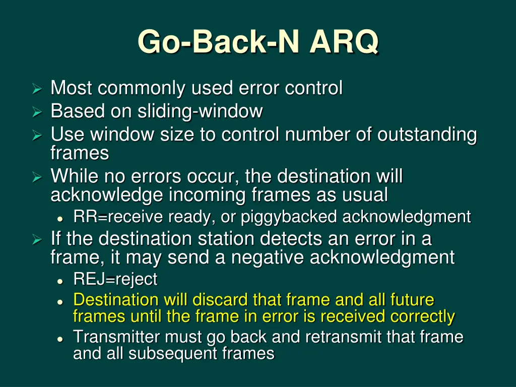 go back n arq