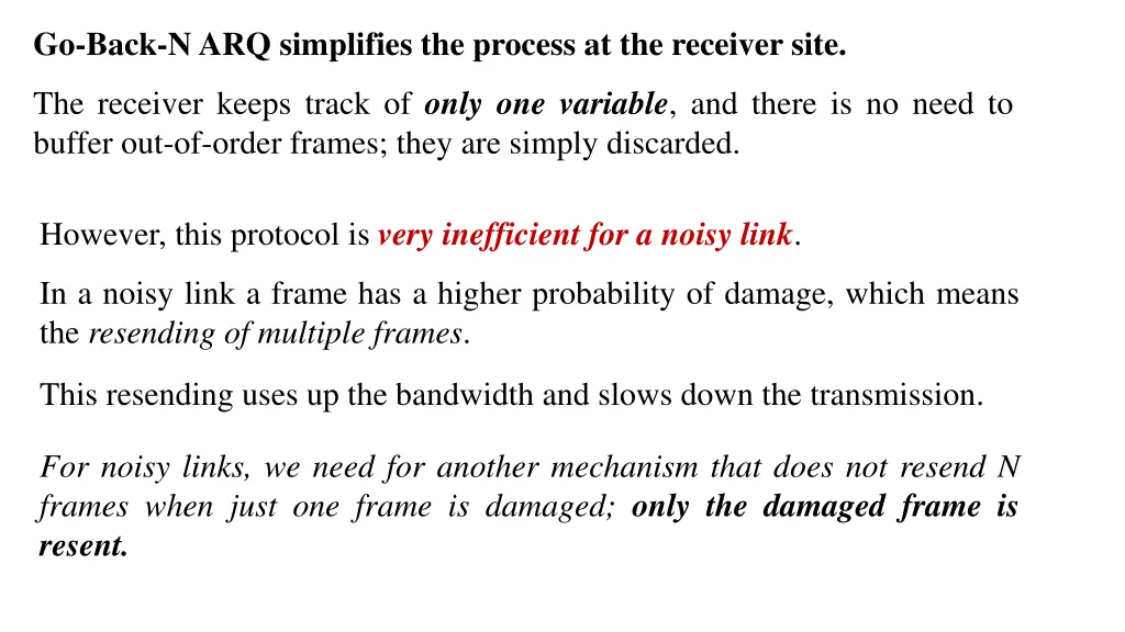 go back n arq simplifies the process