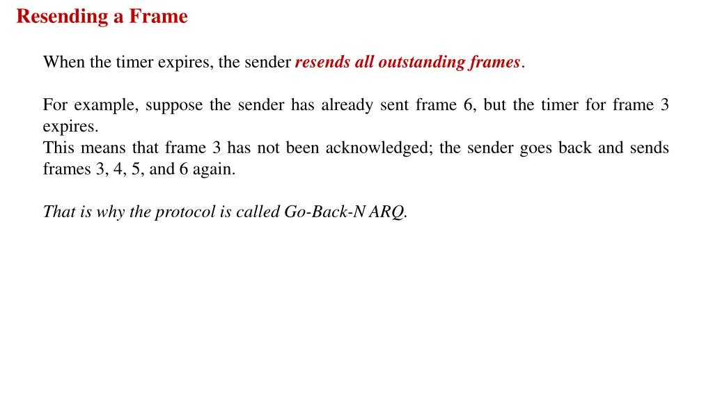 resending a frame