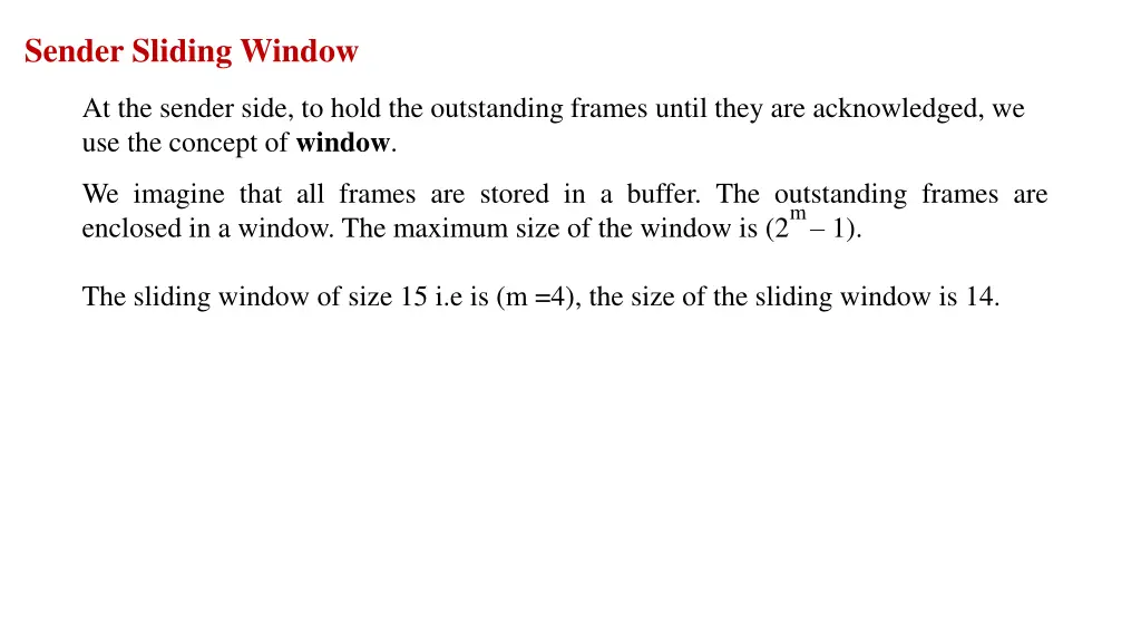 sender sliding window