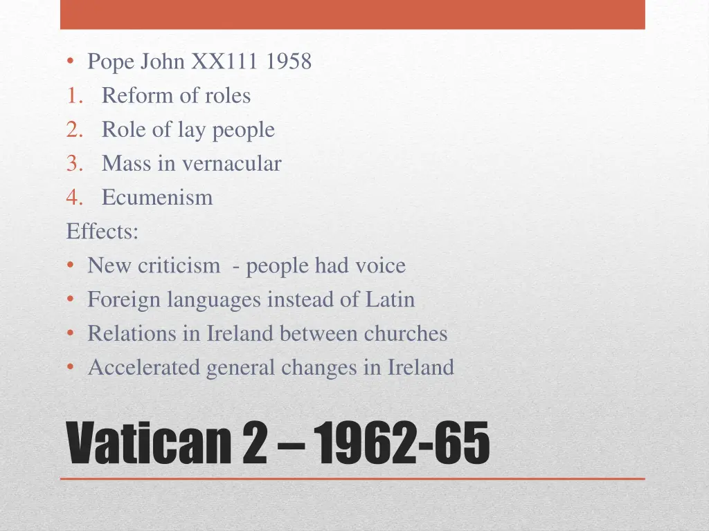 pope john xx111 1958 1 reform of roles 2 role