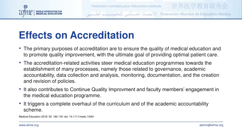effects on accreditation