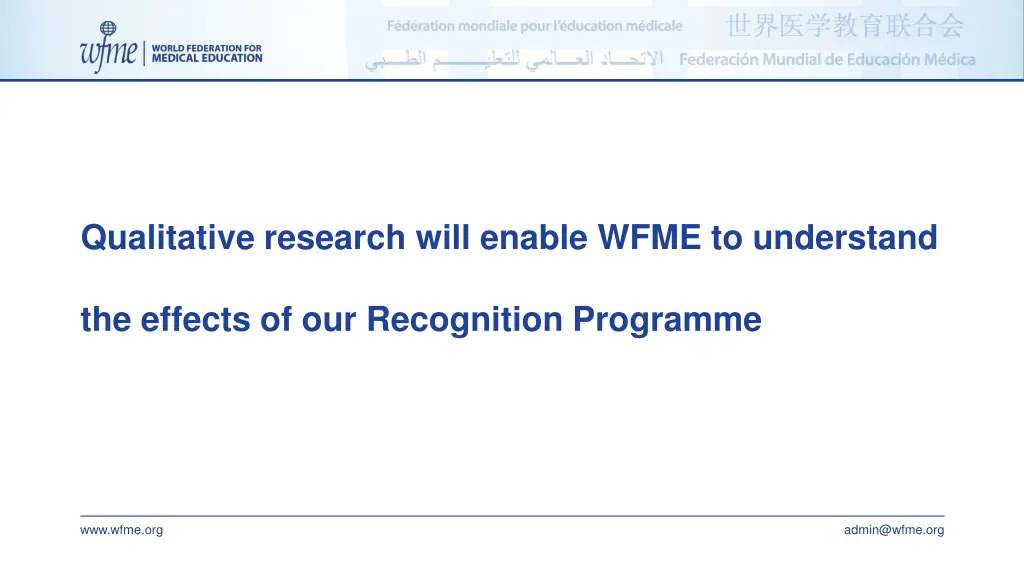 qualitative research will enable wfme
