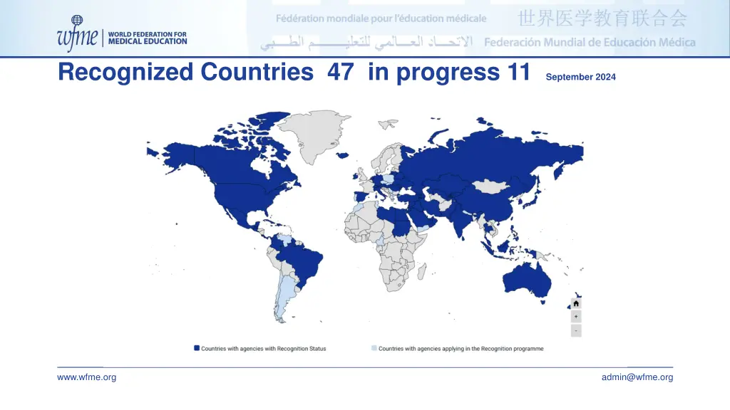 recognized countries 47 in progress 11 september