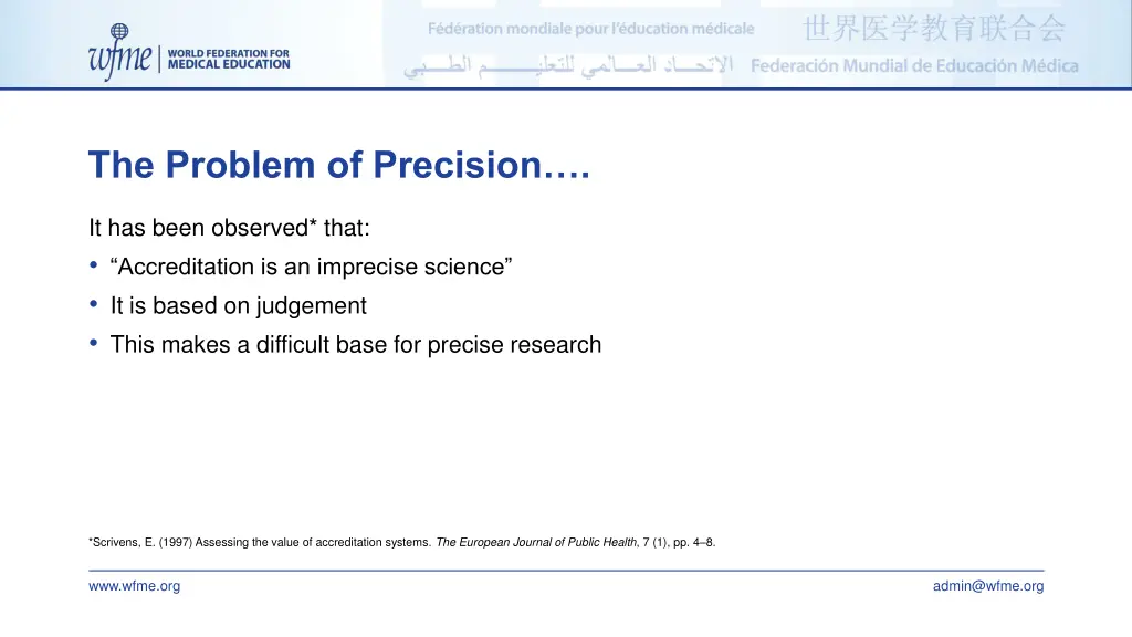 the problem of precision