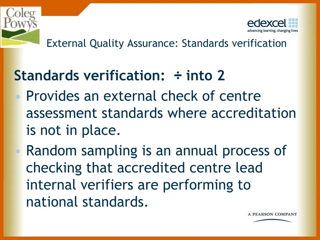 external quality assurance standards verification